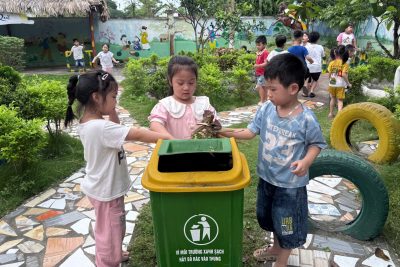 Trường MN Nhân Nghĩa giáo dục kỹ năng sống xanh cho trẻ từ những việc làm nhỏ nhất